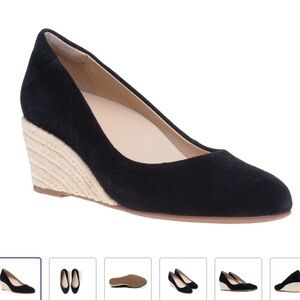 Abeo Black Suede Wedge Heels